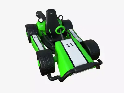 Cartoon Kart I03 Green - Vehicle Racing Design Low-poly 3D model