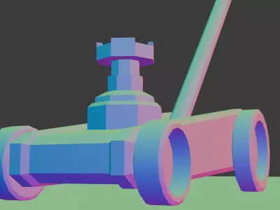 Hydraulic Jack Industrial Sci-Fi  Low-Poly Game Asset Low-poly 3D model