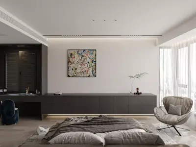 Luxury Modern Bedroom Suite 3D model