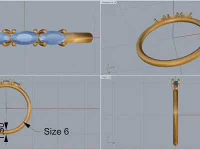 solitaire woman ring 3D print model purchase