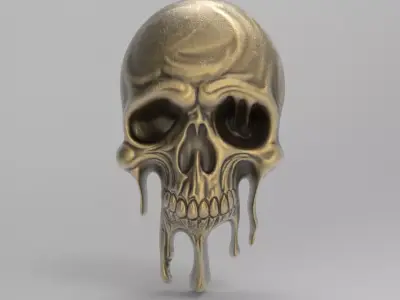 melting skull decor  3D print model