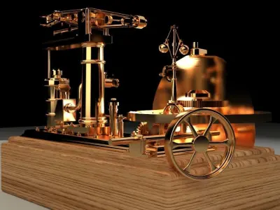 Chinese steam engine 3D model