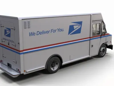 Mail van Low-poly 3D model