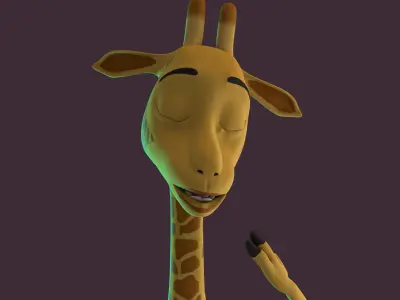 Stylized Giraffe Rigged Low-poly 3D model