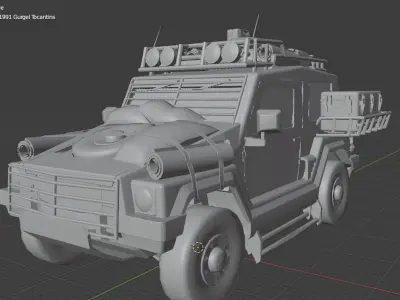 Offroad vehicle with texture Low-poly 3D model