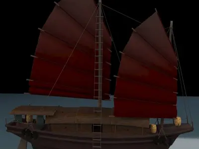 Chinese junk ship  3D model
