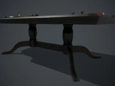 Roulette table PBR Low-poly 3D model