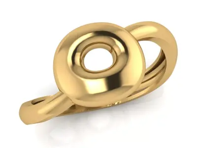 O alphabet bypass shell hallow ring 3D print model