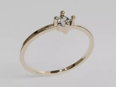 single solitaire ring 3D print model