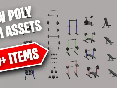 Gym Low Poly Pack Low-poly 3D model