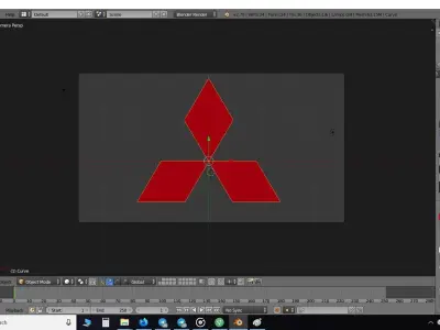 Mitsubishi Logo Low-poly 3D model