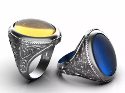Oval man ring 3D print model