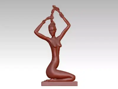 female modern sculpture 3D print model
