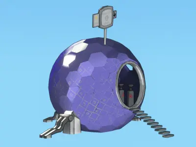 Circle House made out of hexagons Low-poly 3D model