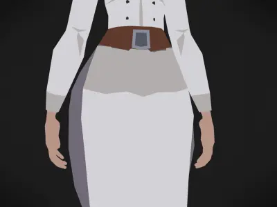 Colorly - Chef Girl - Game Ready - Rigged - Customizable Low-poly 3D model
