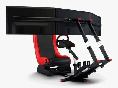 Racing Game Simulator Triple Display v 1 3D model