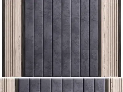 Panel headboard with stripes 3D model