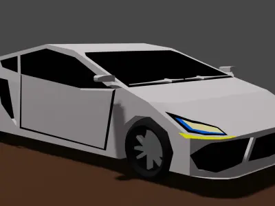 Sport Car 2 C Low-poly 3D model