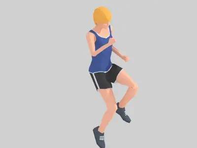 Run  Exercise Woman Animation Low-poly 3D model