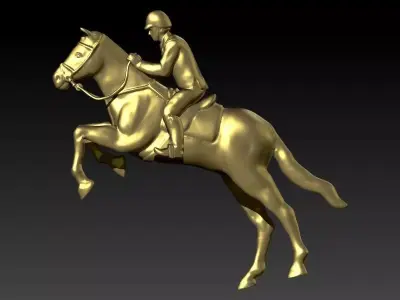 HORSE WITH JOCKEY  3D print model