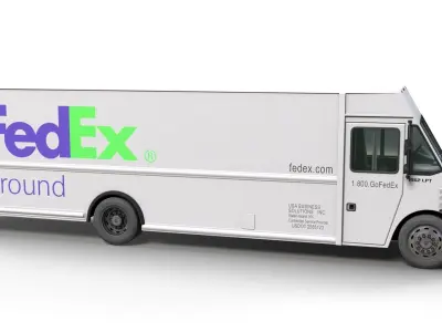 Freightliner FedEx boxvan Low-poly 3D model