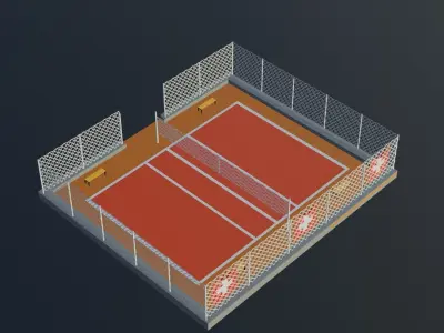 Volleyball Stadium - Switzerland Low-poly 3D model