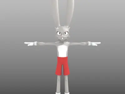 RoyRabbit - Cartoon Animal Character Low-poly 3D model