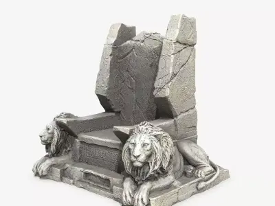 Lion Throne Low-poly 3D model