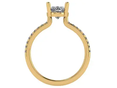 oval solitaire curved shank open concept  3D print model
