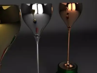 Trophy champagne glass Free 3D model