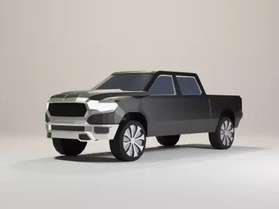 Low Poly Ram Pickup Truck Low-poly 3D model