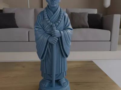 Samurai Minister Chess Piece 3D Model Made in Blender 3D print model