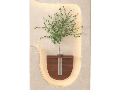 Minimalist Wall Decor Tree LED 3D model