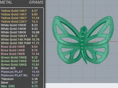 Elegant butterfly diamond pendant  3D print model