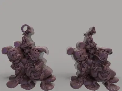 micky with friends  3D print model