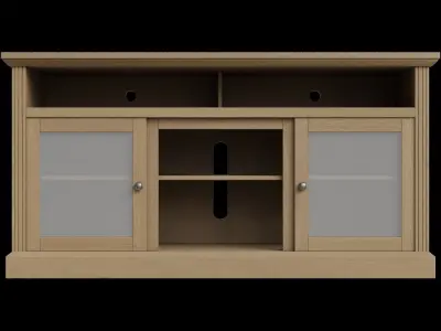 Chicago Lightwood Tv Stand Low-poly 3D model