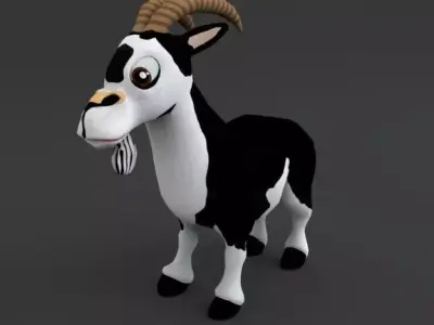 Goat Cartoon Low-poly 3D model