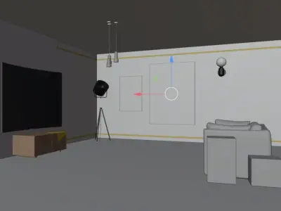 Luxury living room 3D model purchase