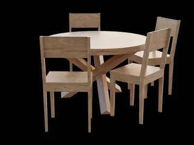 Table set Pack 07 Low-poly 3D model