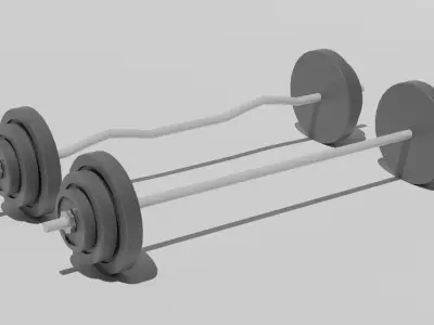 Stylized Fitness Equipment Pack Free low-poly 3D model