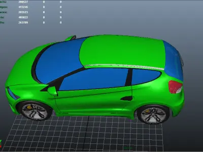 Car Wind Tunnel Low-poly 3D model
