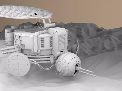 Desert Ship Low-poly 3D model