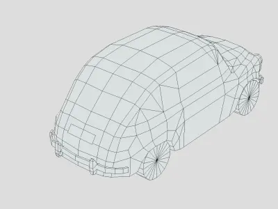 Fiat 600D 1965 Low-poly 3D model