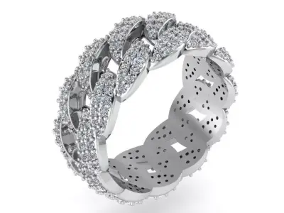 Cumin Chain Pave Ring 2586 3D print model