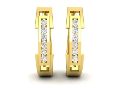 AV 689 Diamond Hoop Earrings for Women 3D print model