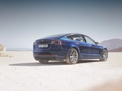 Small electric sedan unbranded 3D model