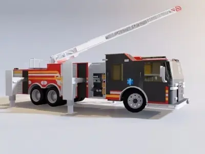 3 Inferno Crusher Elite Firefighting Force on Wheels 3D model