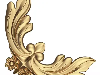 Corner Carved Plaster Molding Decoration 026 Low-poly 3D model