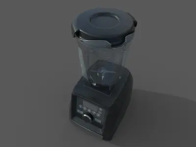 Blender with black cap Low-poly 3D model