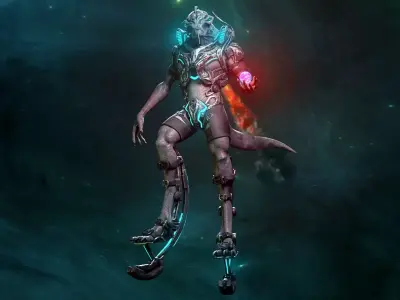 Alien 3D Creature for games and vfx Low-poly 3D model